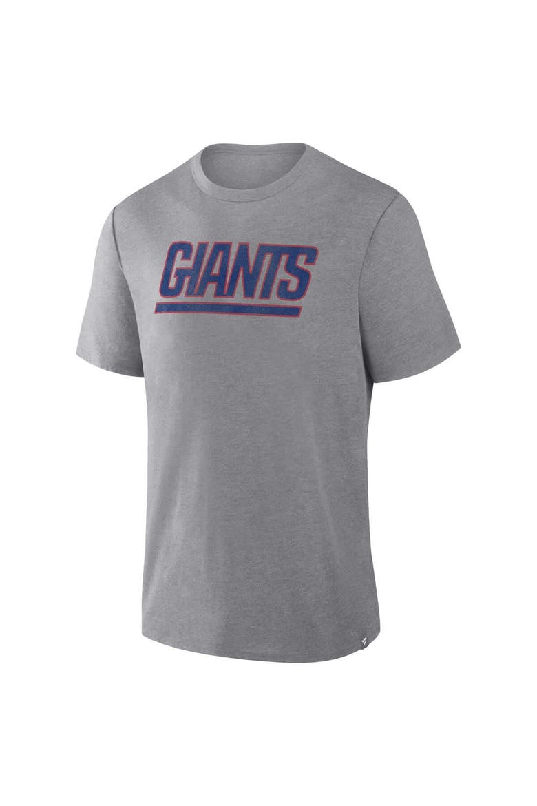 Men's Fanatics Heather Gray New York Giants Pass Rush Tri-Blend T-Shirt, Alternate, color, Heather Gray