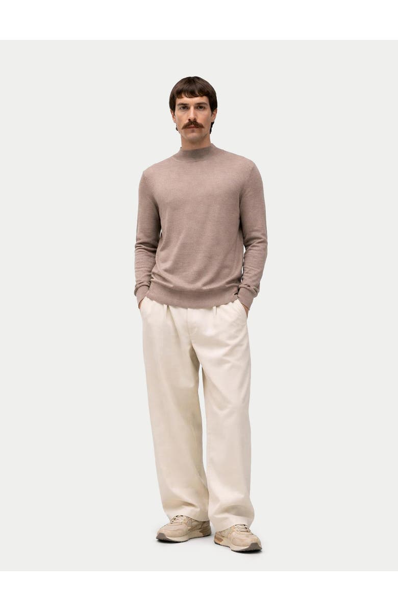 Gobi Cashmere Men Cashmere Silk High Neck Sweater, Alternate, color, Timber Wolf