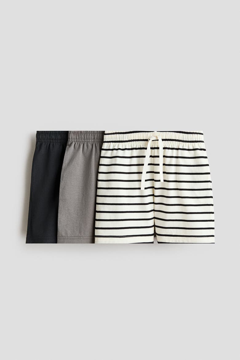3-pack Cotton Jersey Shorts, Main, color, White/striped