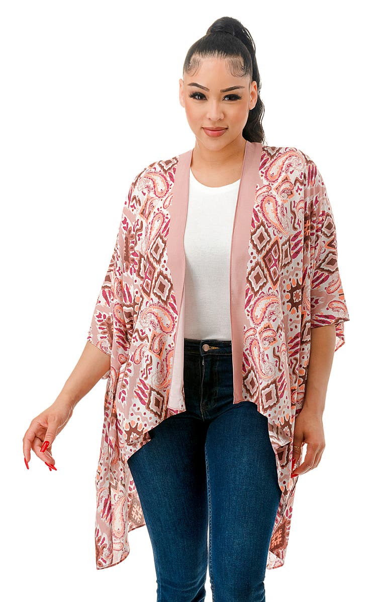 MARCUS ADLER Abstract Geometric Print Topper, Alternate, color, Pink