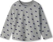 Hatley Tiny Pup Stripe Long Sleeve Cotton T-Shirt