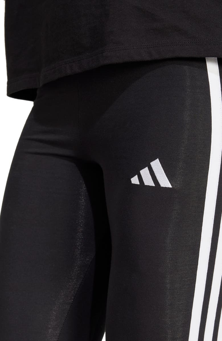 adidas 3-Stripe Leggings, Alternate, color, Black/ White