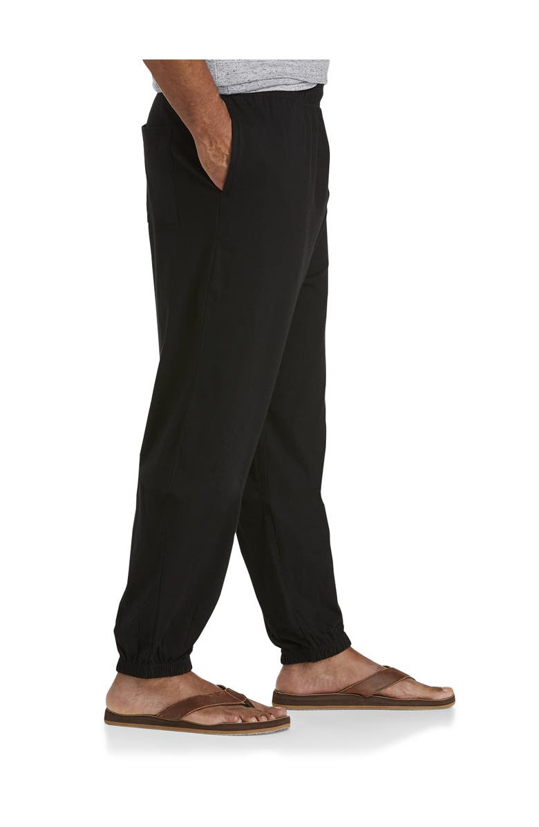 Harbor Bay by DXL Big & Tall Cinched-Hem Jersey Pants, Alternate, color, Black