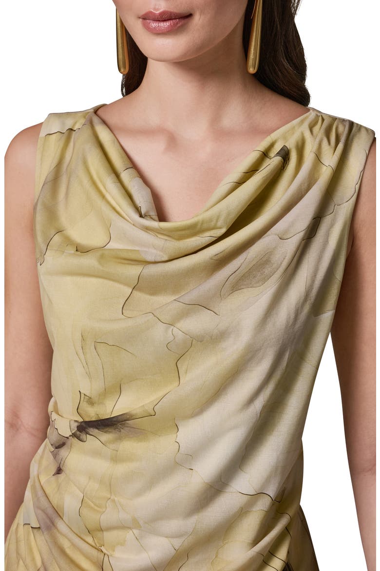 Print Cowl Neck Sleeveless Top, Alternate, color, CITRUS MULTI