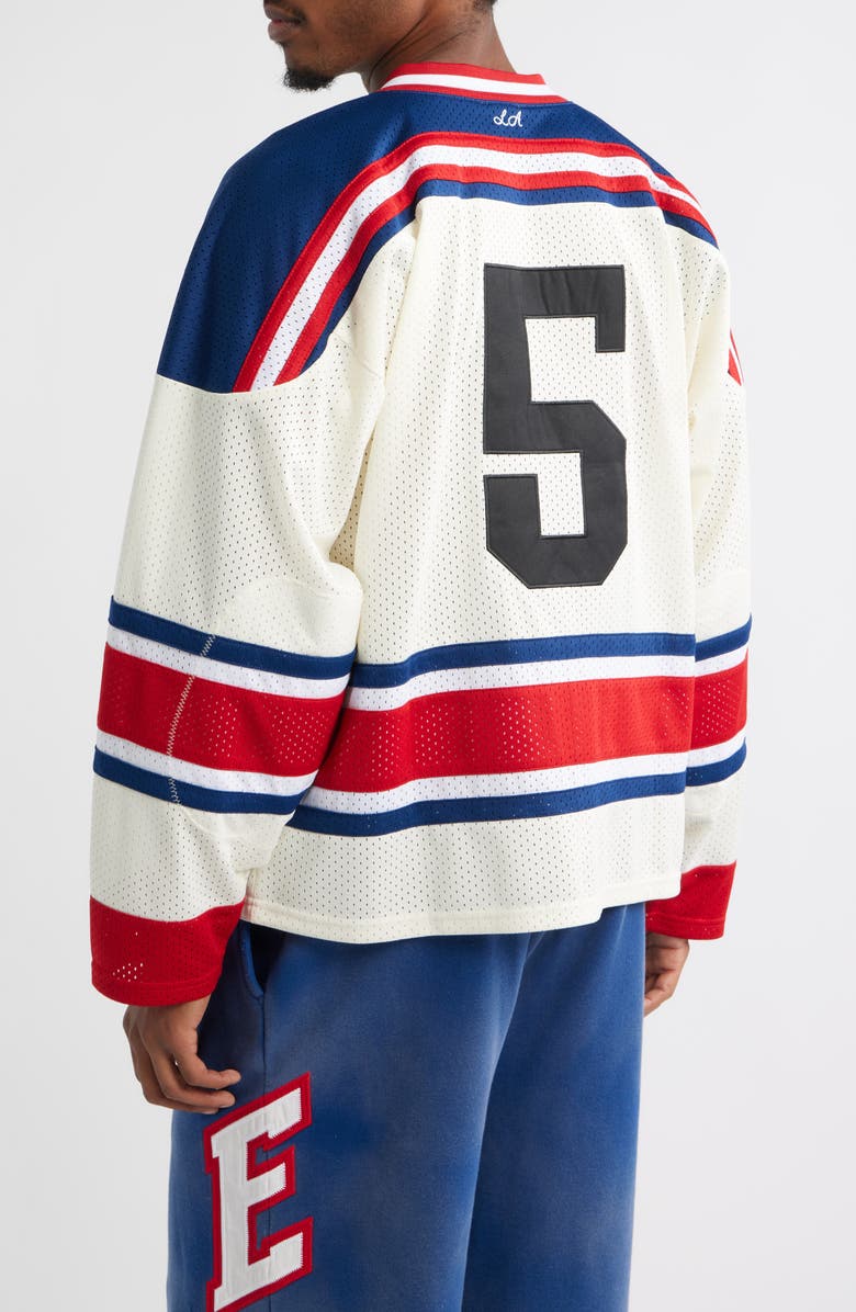 Elwood Oversize Mesh Hockey Jersey, Alternate, color, Off White