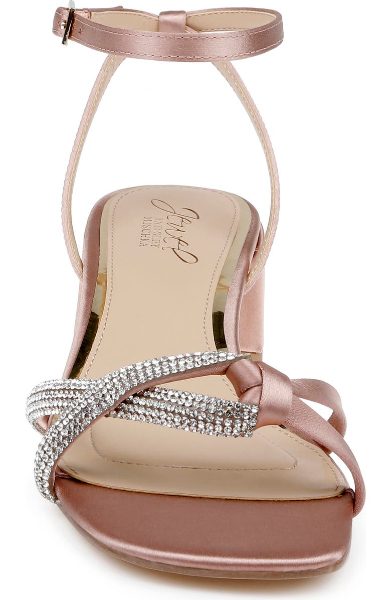Jewel Badgley Mischka Fern Ankle Strap Sandal, Alternate, color, Blush Satin