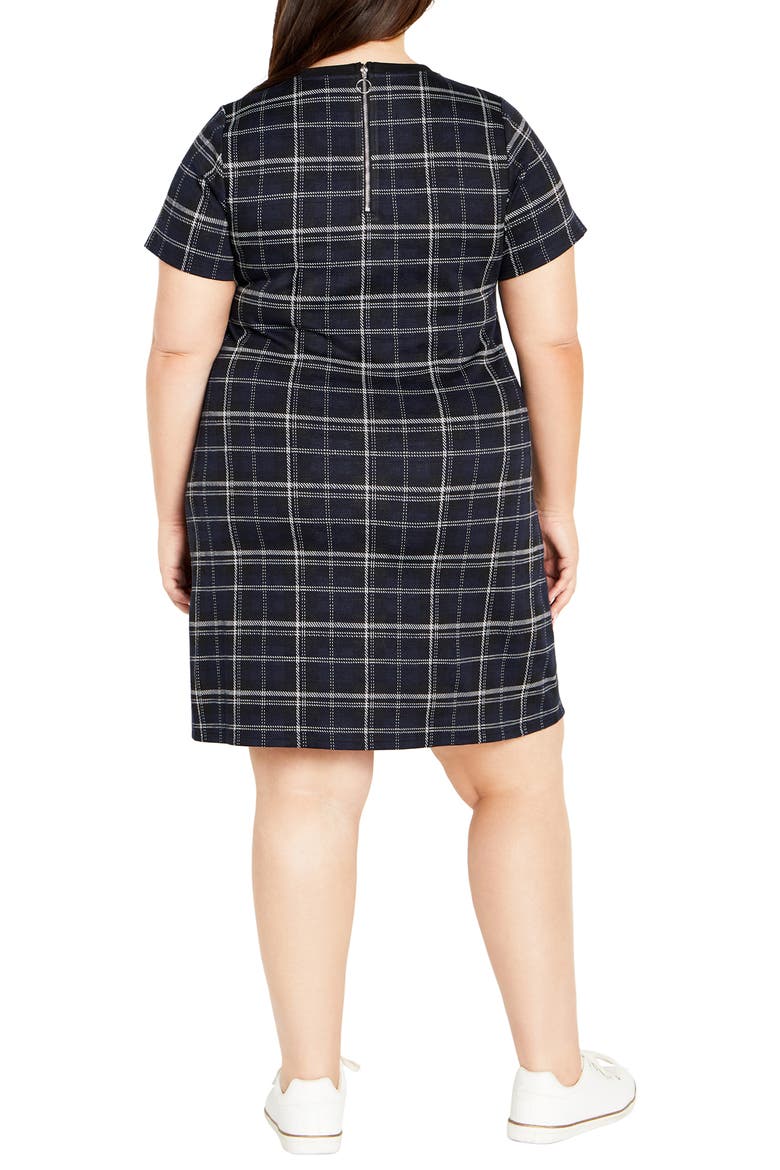 Check Love Knit Dress, Alternate, color, NAVY CHECK