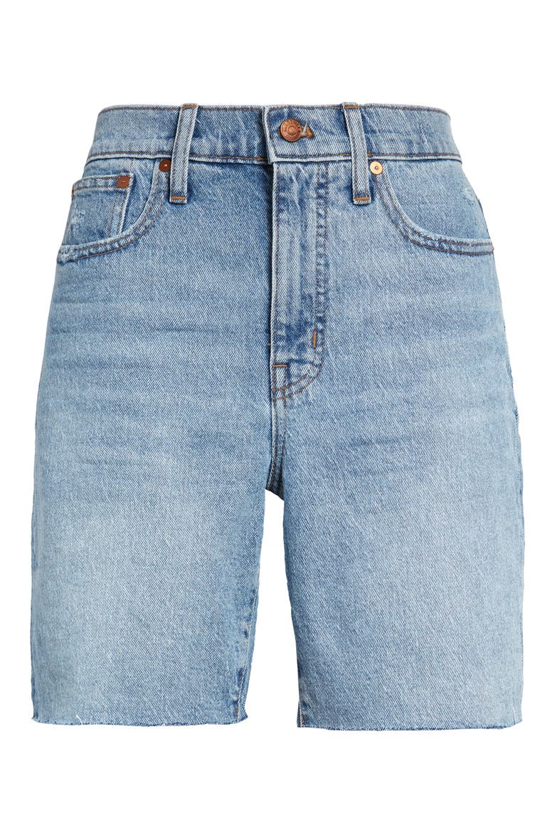 Tencel® Lyocell Edition High Waist Mid-Length Denim Shorts, Alternate, color, LAWNDALE
