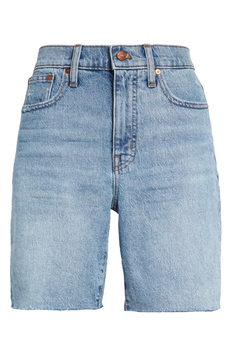 Madewell Tencel<sup>®</sup> Lyocell Edition High Waist Mid-Length Denim Shorts, Alternate, color, 
