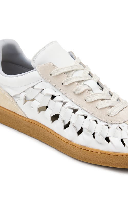 Shop Allsaints Velma Woven Sneaker In Chalk White