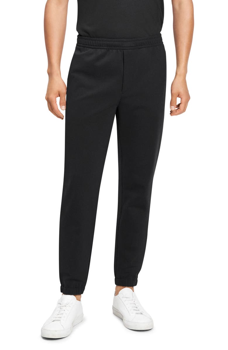 Theory Borough Tapered Sweatpants, Main, color, Black