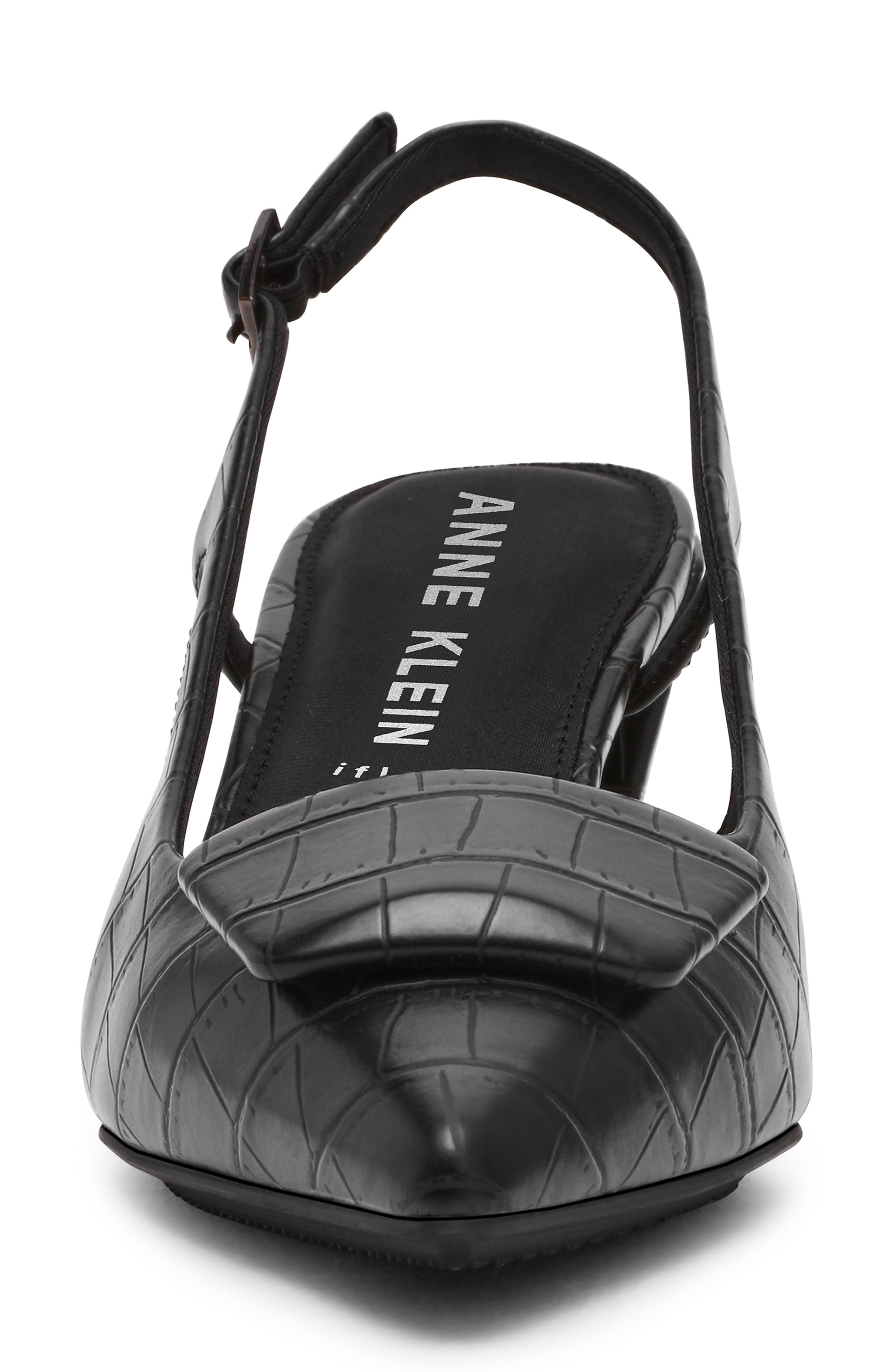 Anne Klein Renatta Slingback Pointed Toe Pump, Alternate, color, Black Croc