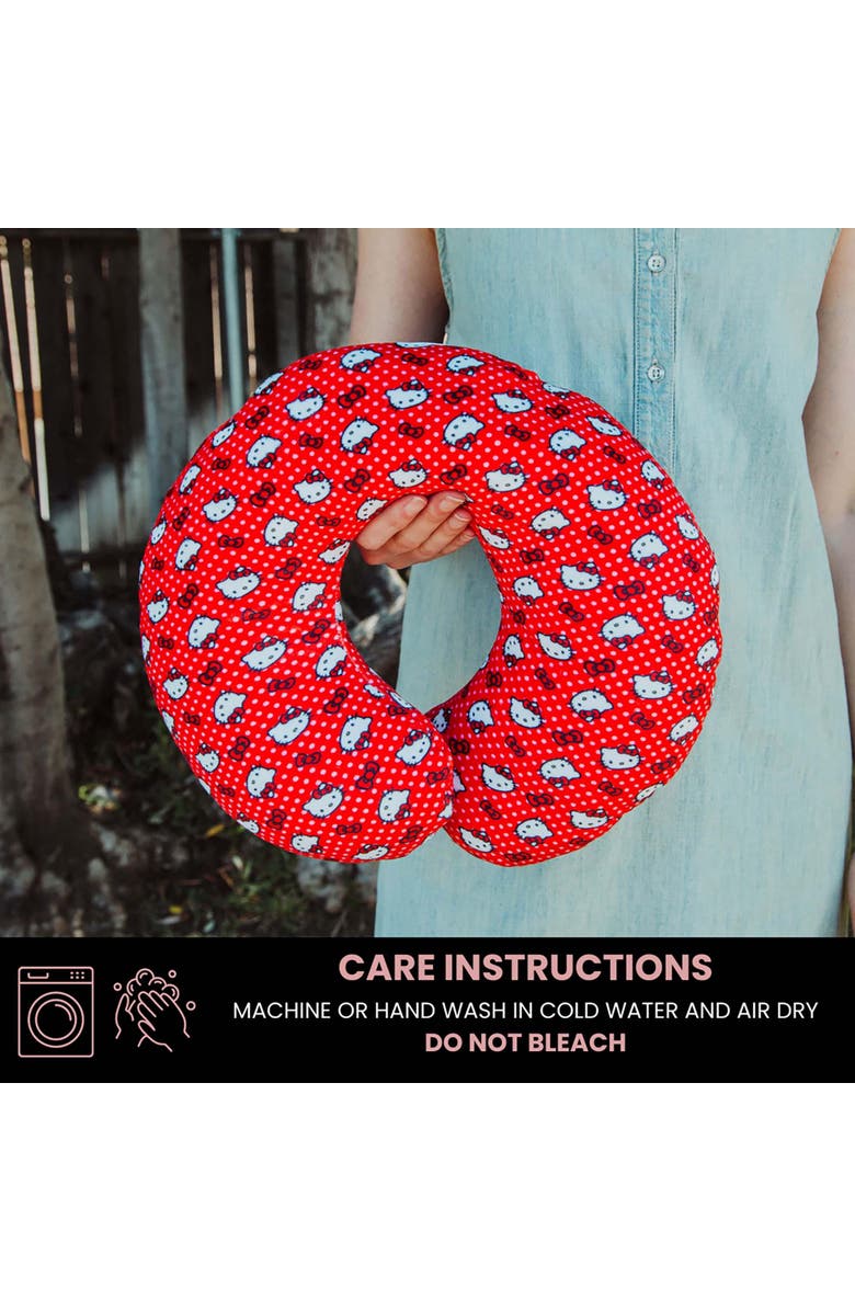 Toynk Sanrio Hello Kitty Reversible Neck Roll Pillow and Plush Toy, Alternate, color, Red