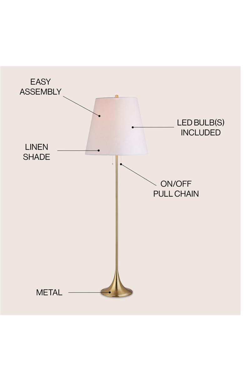 JONATHAN Y Amelia 63" Metal LED Floor Lamp, Brass, Alternate, color, Brass Gold
