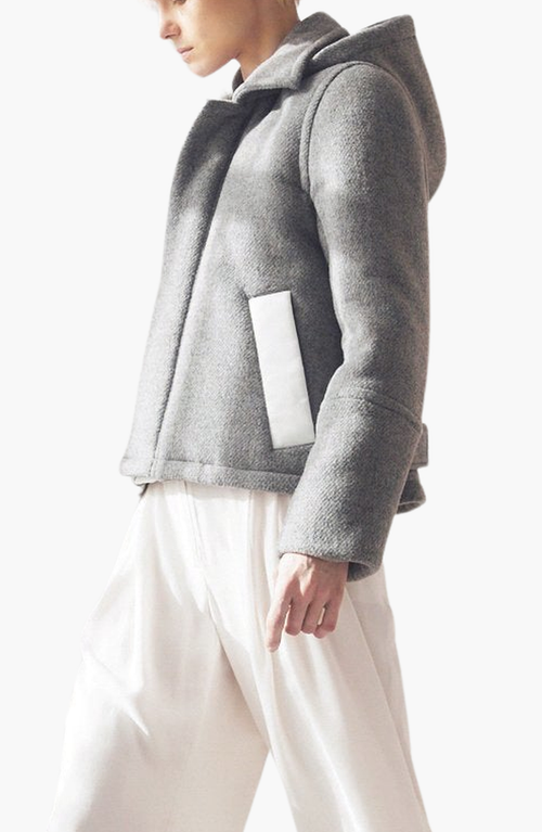 Caalo Women's Sustainable Down Wool Short Coat In Gray