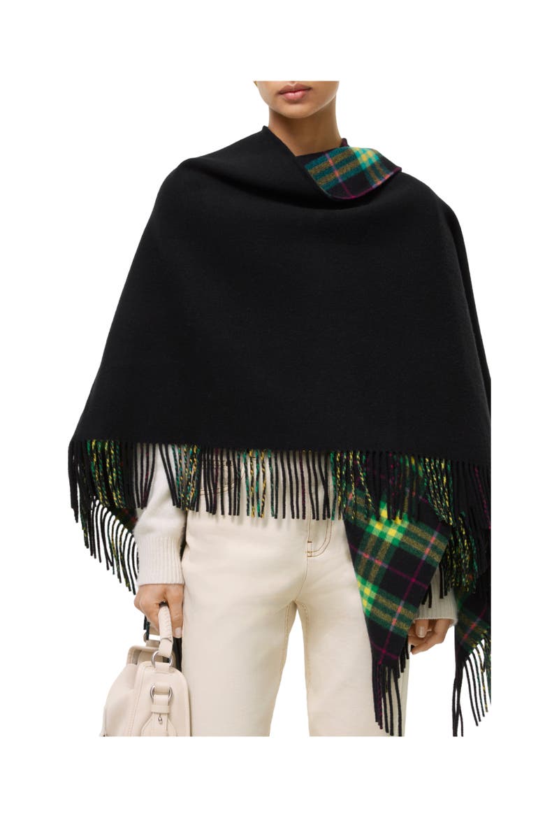 Wool Blanket Cape, Alternate, color, Emerald green