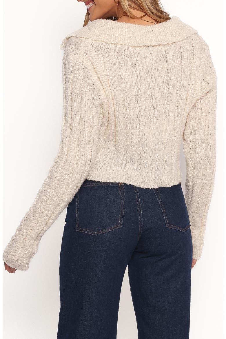 Romy Collar Crop Sweater, Alternate, color, ECRU