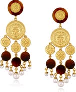 RETRO CHIC Retro Coin Tassel Earrings
