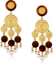 RETRO CHIC Retro Coin Tassel Earrings