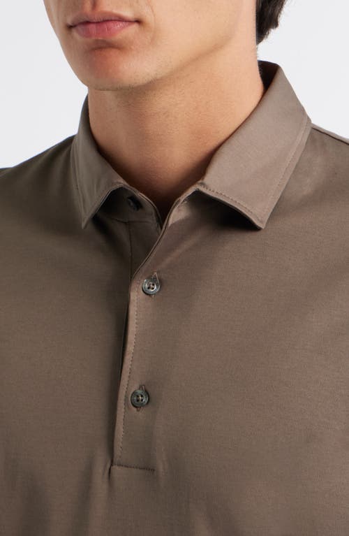 Aurélien Aur1 Solid Cotton Polo In Brown