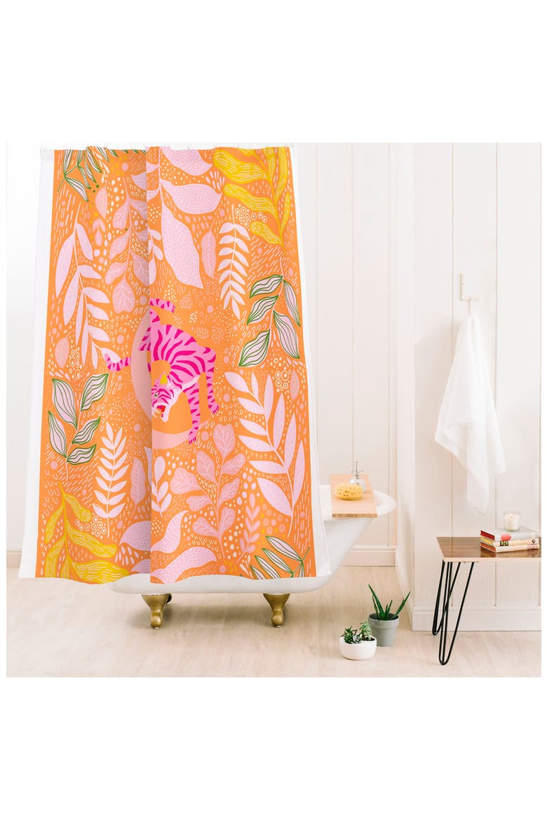 Tangerine Shower Curtain, Alternate, color, ORANGE
