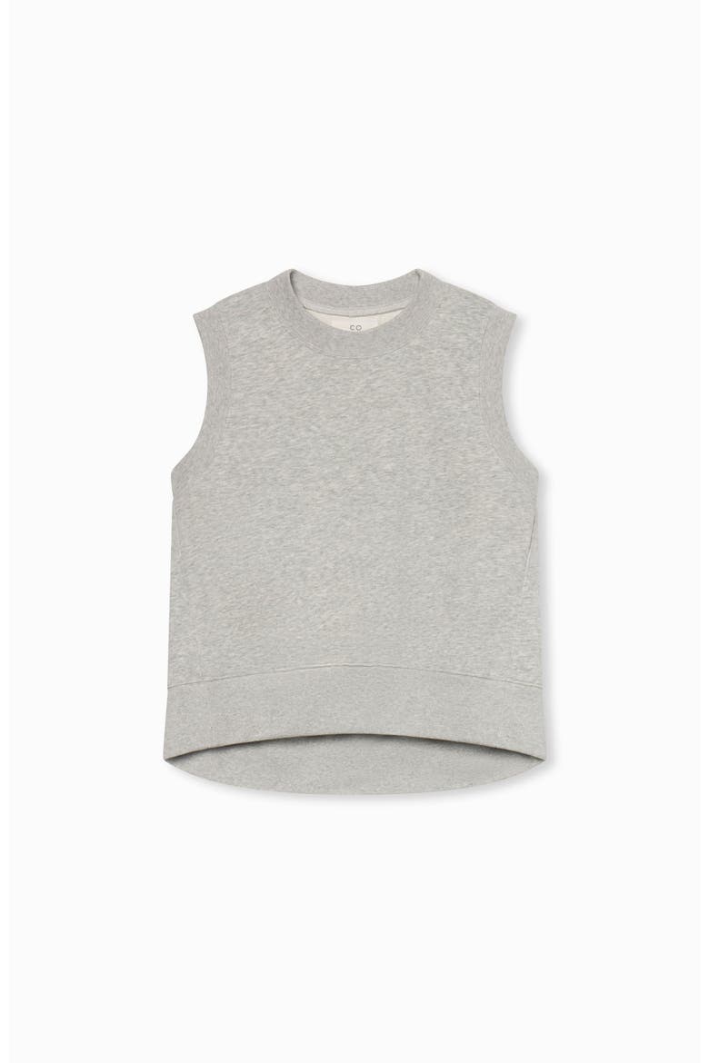 Sleeveless Sweatshirt in Scuba Knit, Alternate, color, Heather Grey
