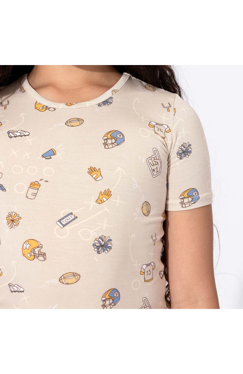 Bellabu Bear Football Kids 2-Piece Short Sleeve & Shorts Pajama Set, Alternate, color, Football