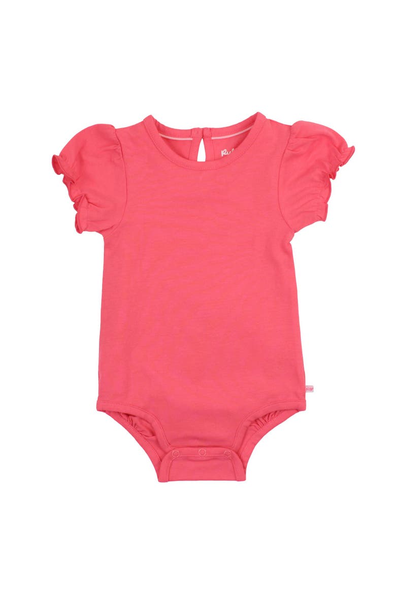 Baby/Toddler Girls Knit Puff Short Sleeve Bodysuit, Main, color, Hot Pink