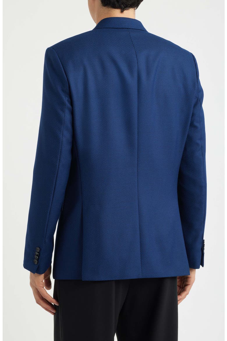 Hutson Slim Fit Navy Virgin Wool Double Breasted Blazer, Alternate, color, DARK BLUE