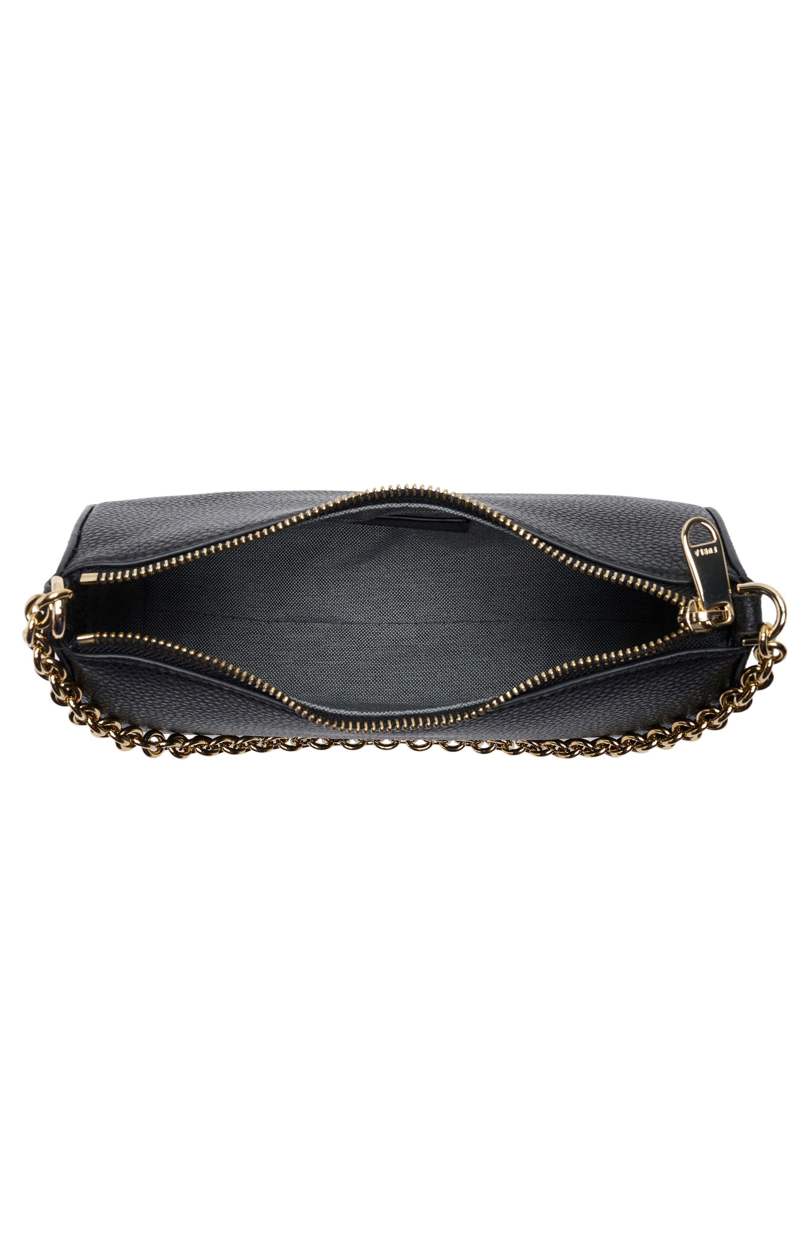 Furla Petunia Chain Strap Mini Crossbody Bag, Alternate, color, Nero
