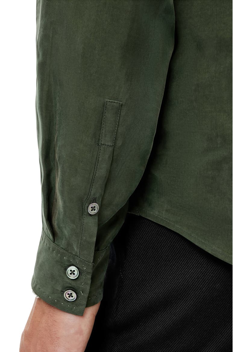 Martin Solid Twill Button-Up Shirt, Alternate, color, MOSS