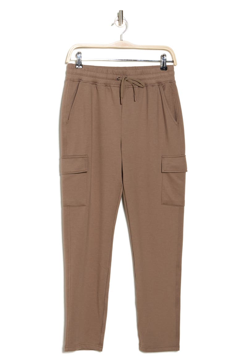 Tapered Scuba Knit Cargo Pants, Alternate, color, MOCHA LATTE