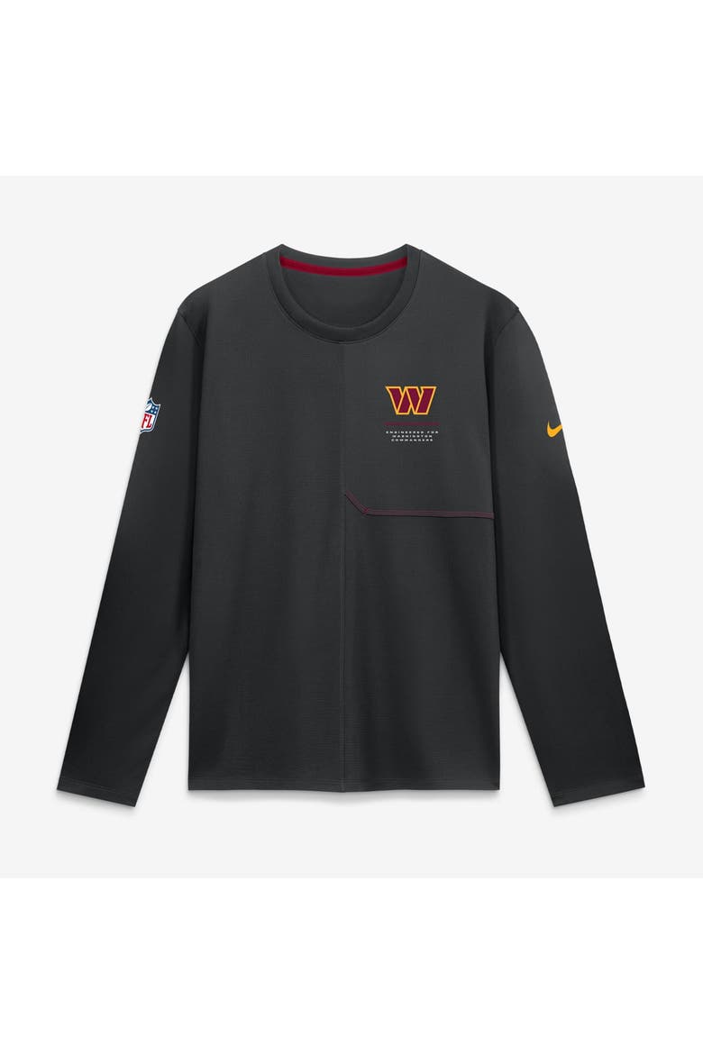 Men's Nike  Black Washington Commanders Sideline Coaches UV Dri-FIT Long Sleeve Shirt, Main, color, Black