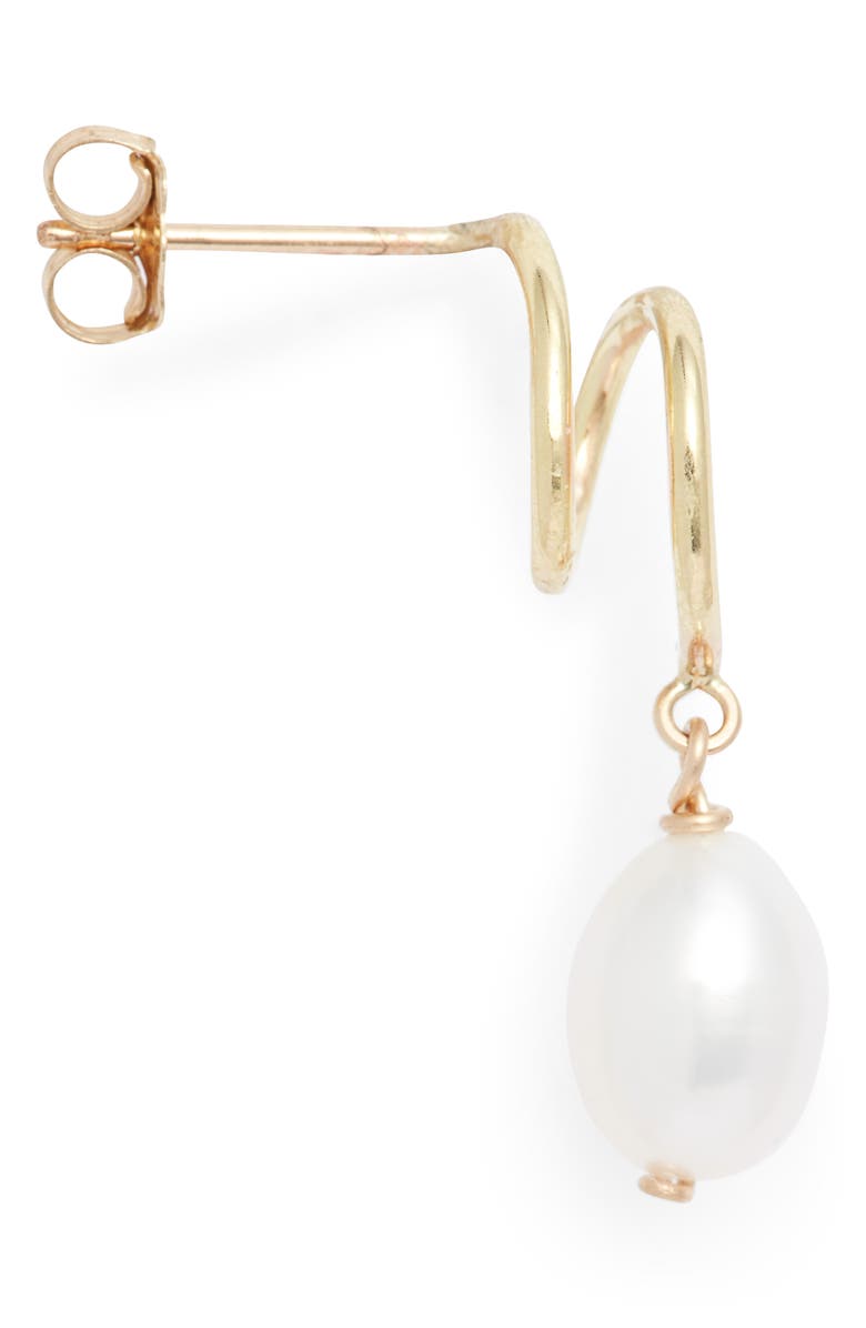Poppy Finch Cultured Pearl Spiral Drop Earrings, Alternate, color, 