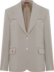 PCFG Cotton Zip Detail Woven Blazer