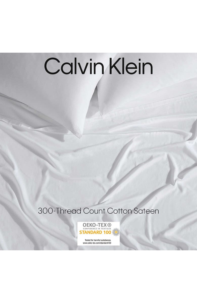 Calvin Klein Pearl Edge 300 Thread Count Sateen Sheet Set, Alternate, color, White