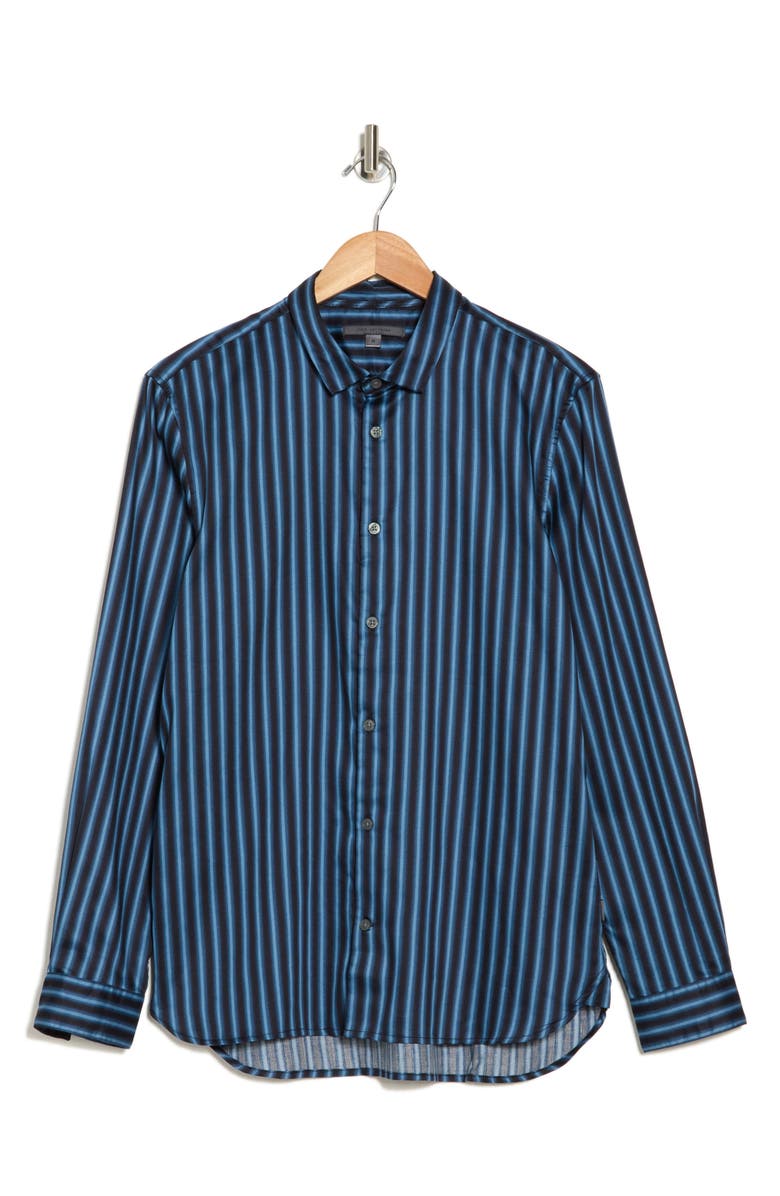 John Varvatos Ross Cotton Shirt, Alternate, color, Deep Blue