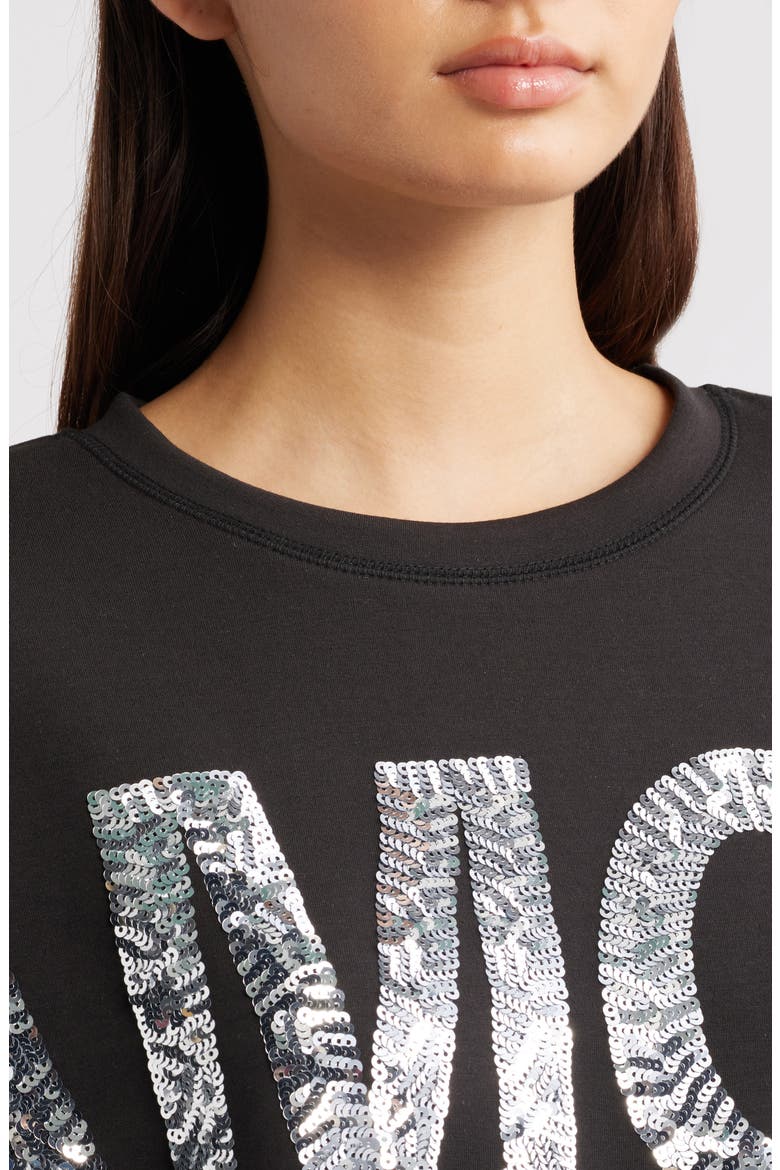 Ihkelicia Amor Sequin Appliqué Sweatshirt, Alternate, color, BLACK