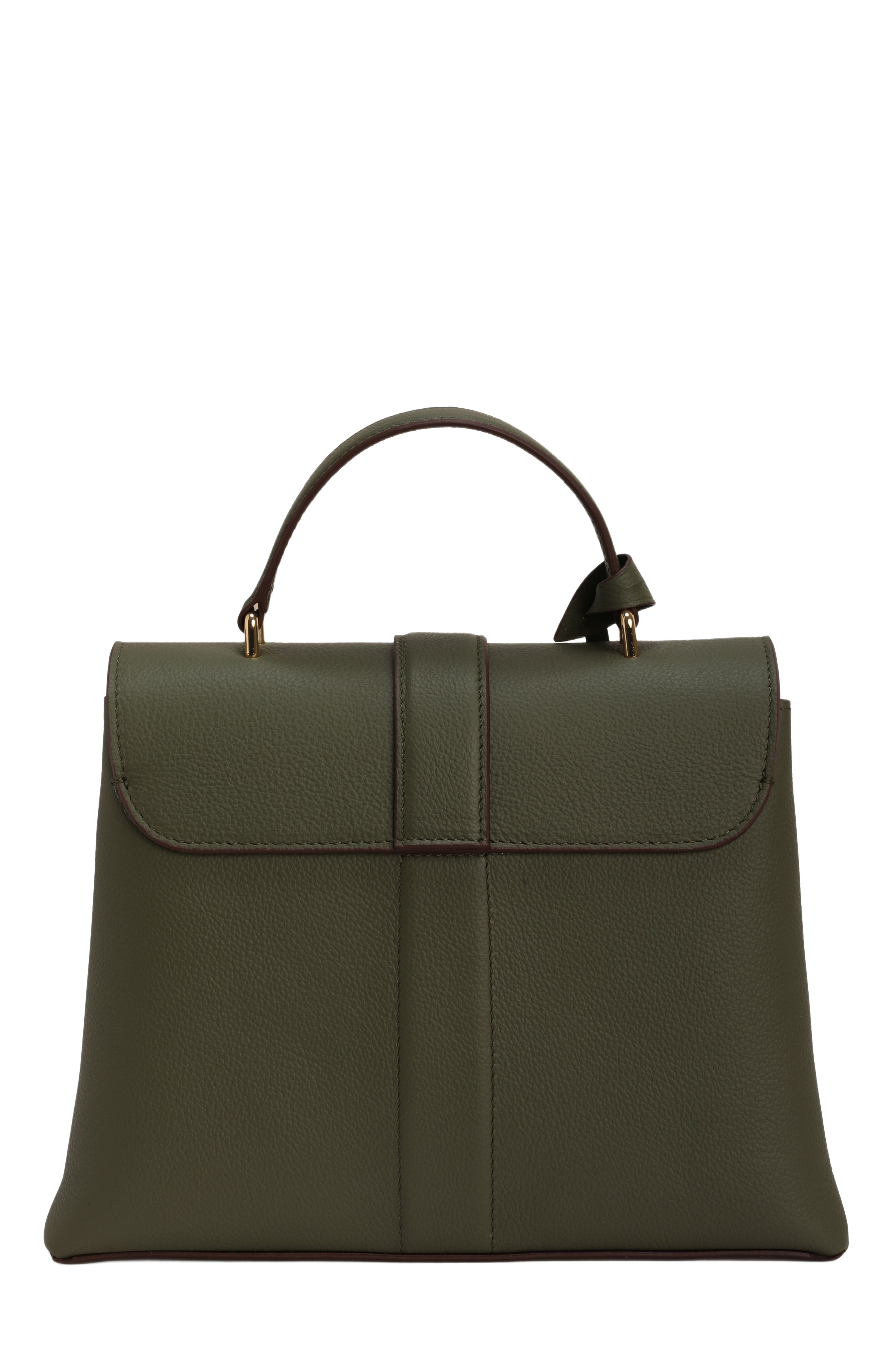 GORSKI Leather Bag with Crossbody Strap, Alternate, color, Olive