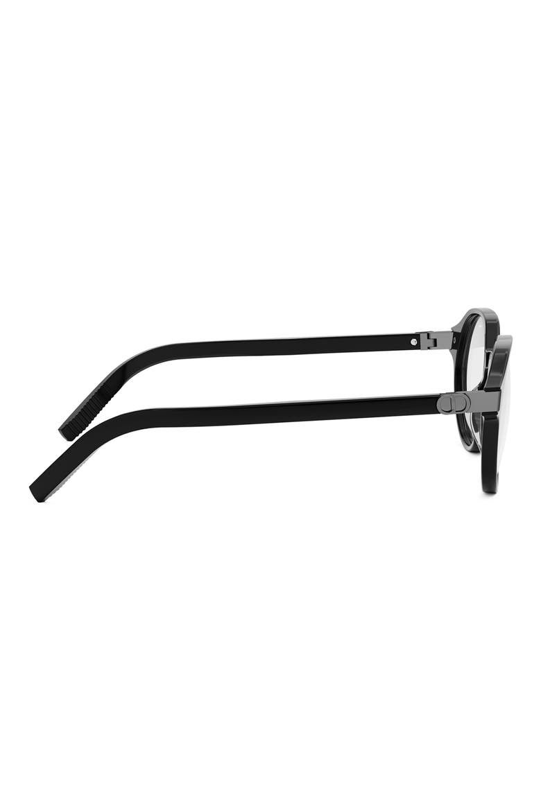 'CD IconO R1I 51mm Geometric Eyeglasses, Alternate, color, SHINY BLACK