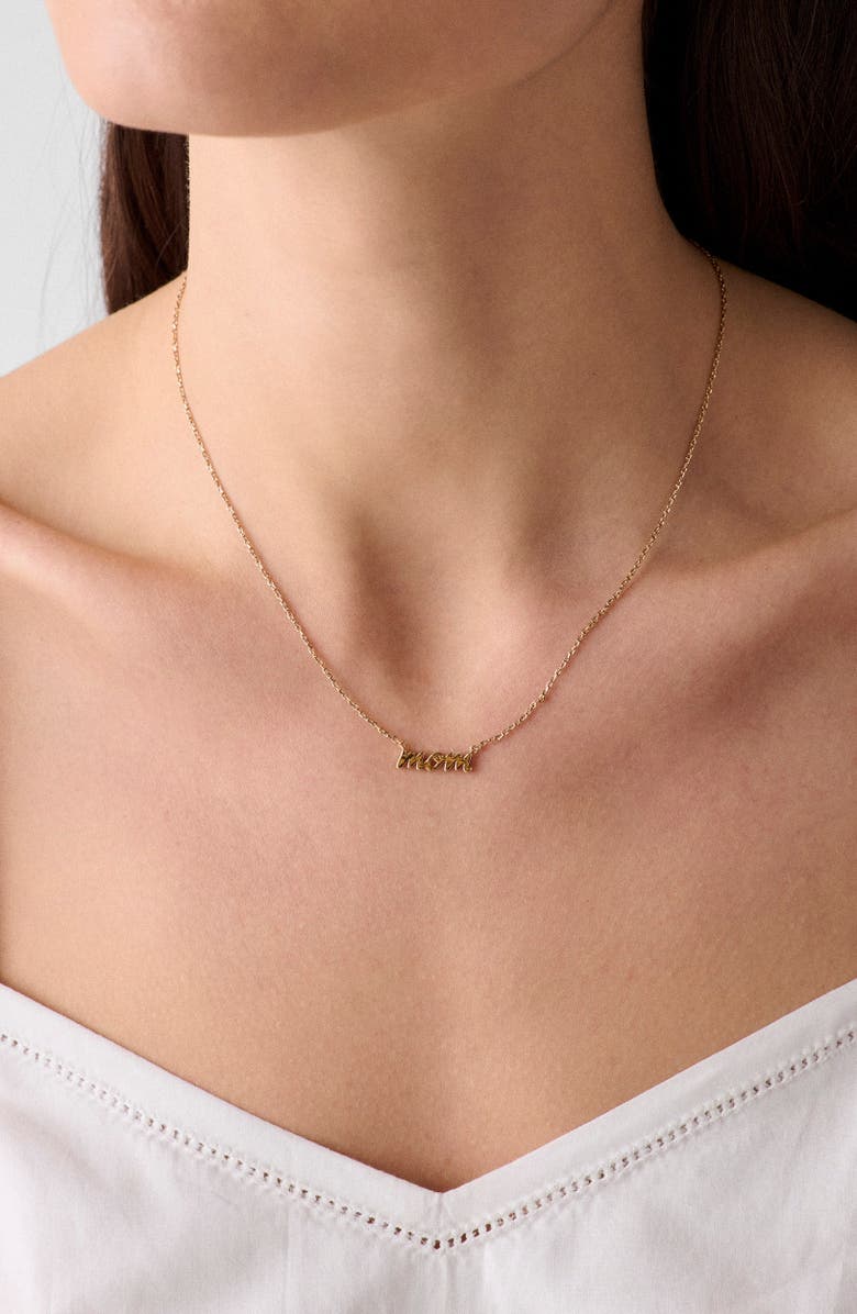 Kate Spade New York dear mom pendant necklace, Alternate, color, Gold