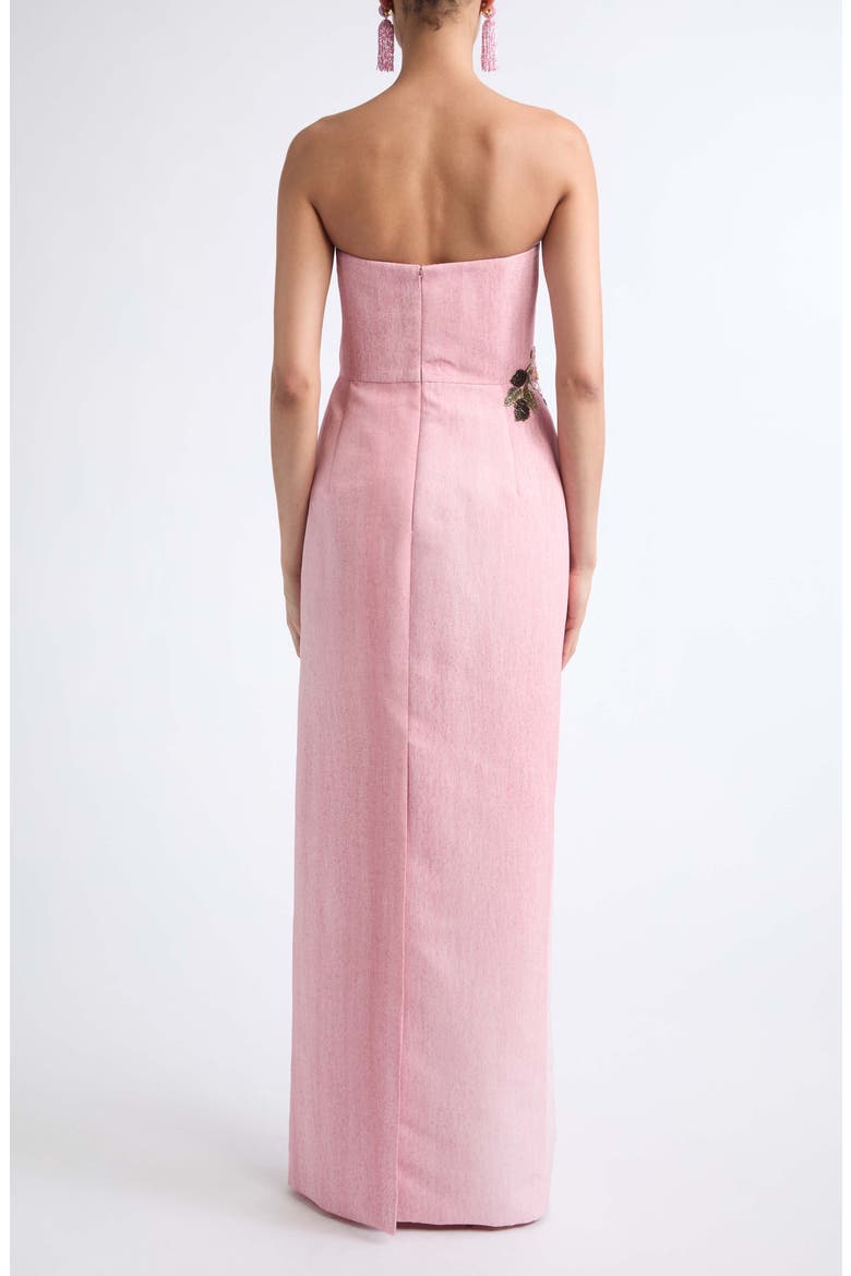 Strapless Faille Column Gown, Alternate, color, BLUSH
