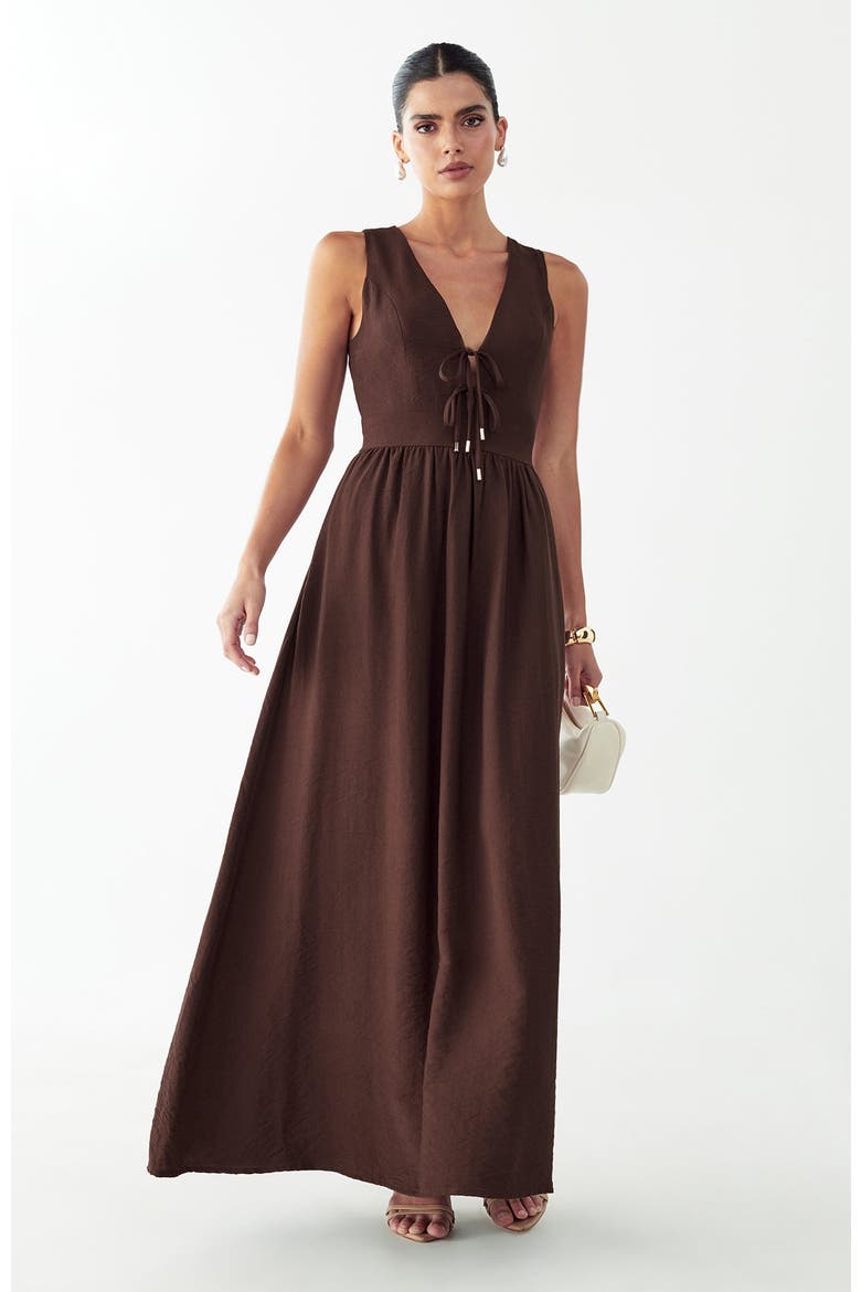Amber Maxi Dress, Alternate, color, Chocolate