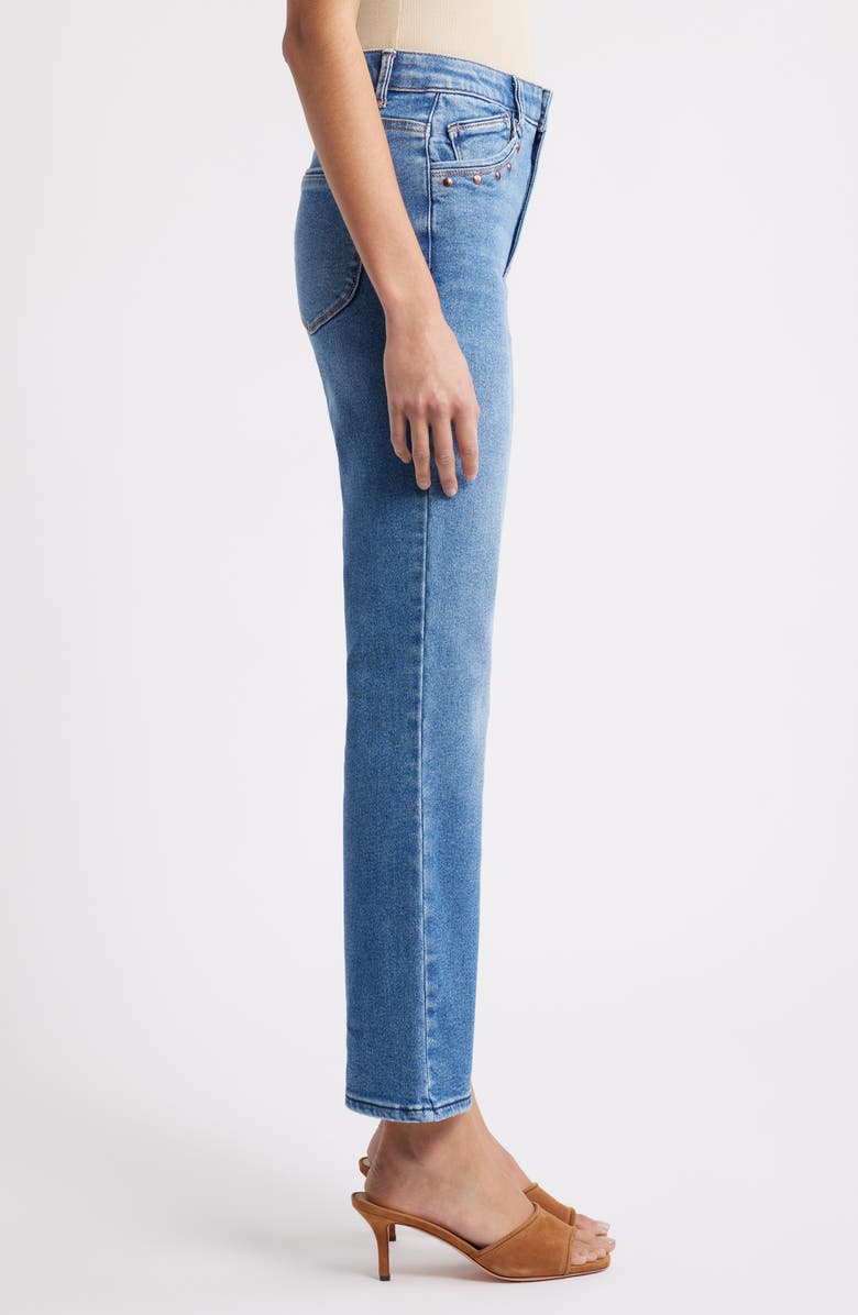 Wit & Wisdom Bennett Studded High Waist Ankle Barely Bootcut Jeans, Alternate, color, Mid Blue Artisanal