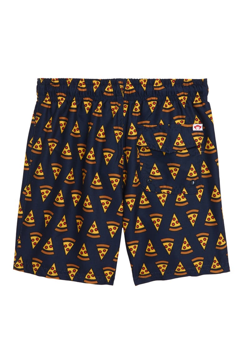 Print Swim Trunks, Alternate, color, PIZZA PARTY