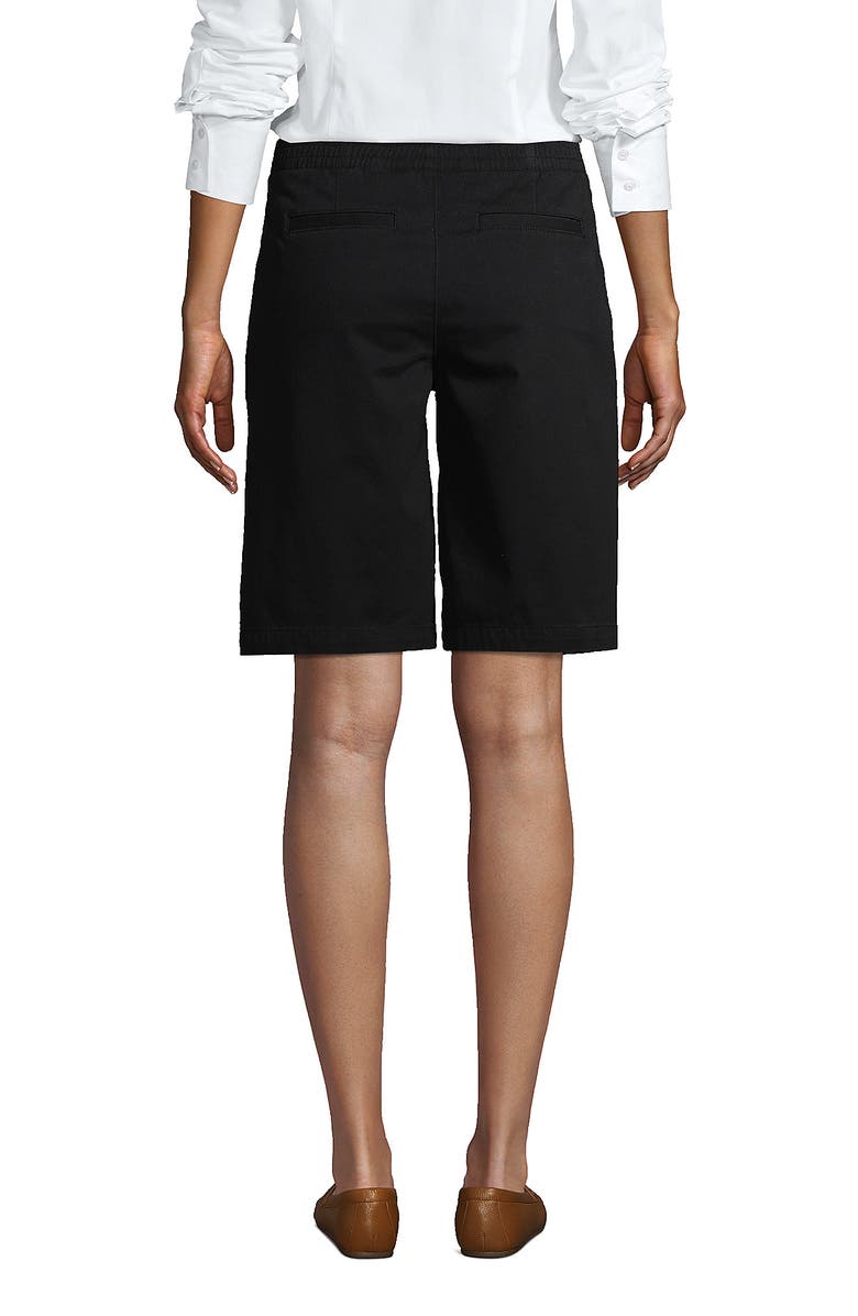 Lands' End Plus Size Mid Rise Elastic Waist Pull On 12" Chino Bermuda Shorts, Alternate, color, 