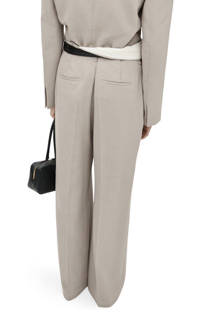 MANGO Foldover Waist Straight Leg Suit Pants, Alternate, color,