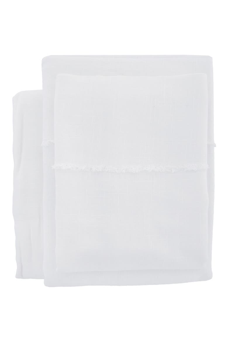 Remi Frayed Sheet Set, Main, color, WHITE