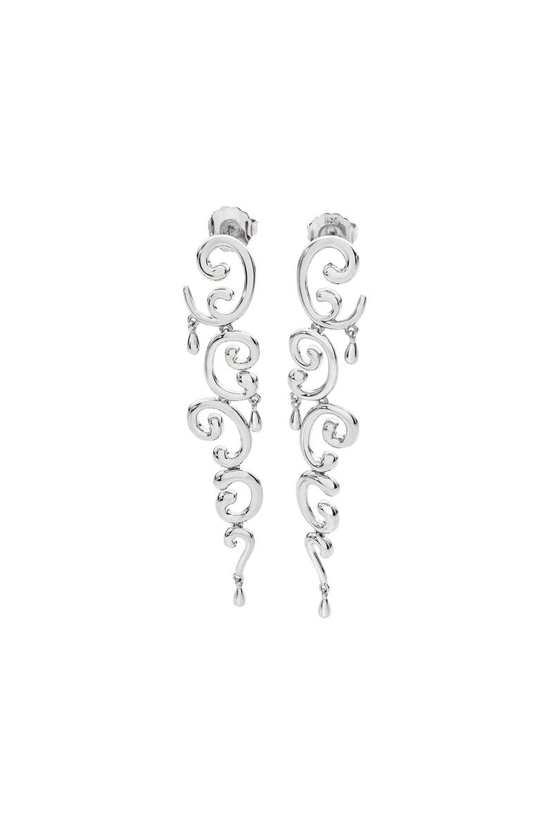 Element Drop Earrings, Main, color, Sterling Silver
