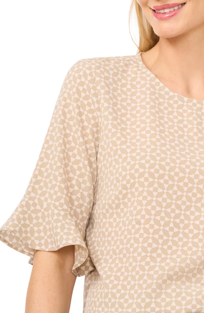 CeCe Ruffle Cuff Top, Alternate, color, Birch